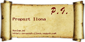 Propszt Ilona névjegykártya